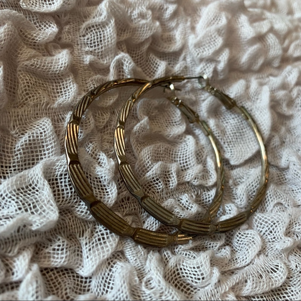 Silver Hoop Earrings - Picture 2 of 6